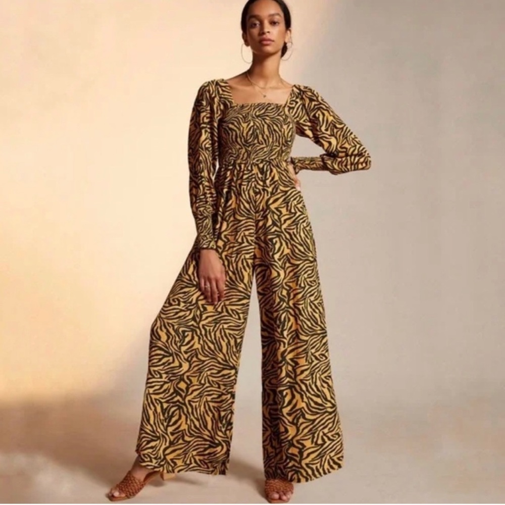 Anthropologie Tiger Print Jumpsuit